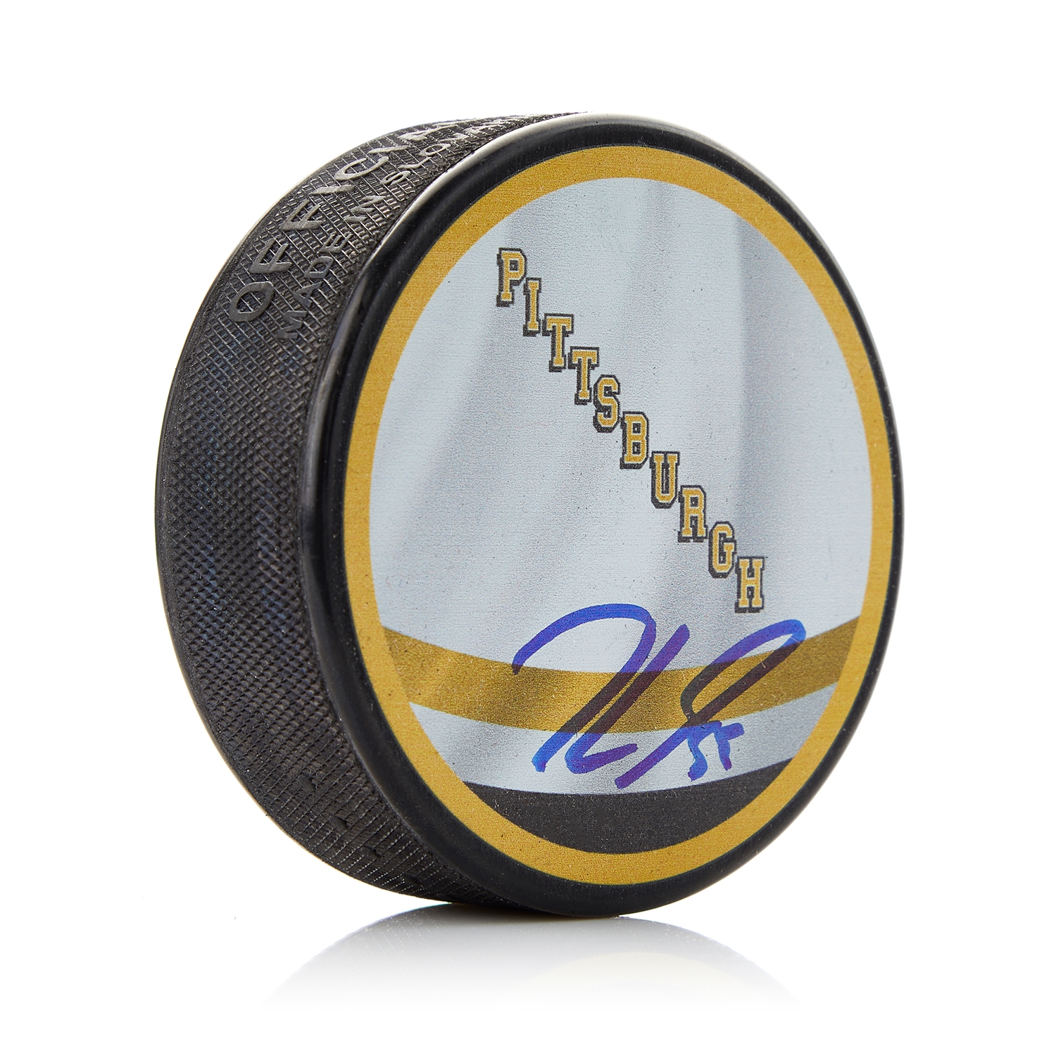 Jake Guentzel Signed Pittsburgh Penguins Reverse Retro Puck