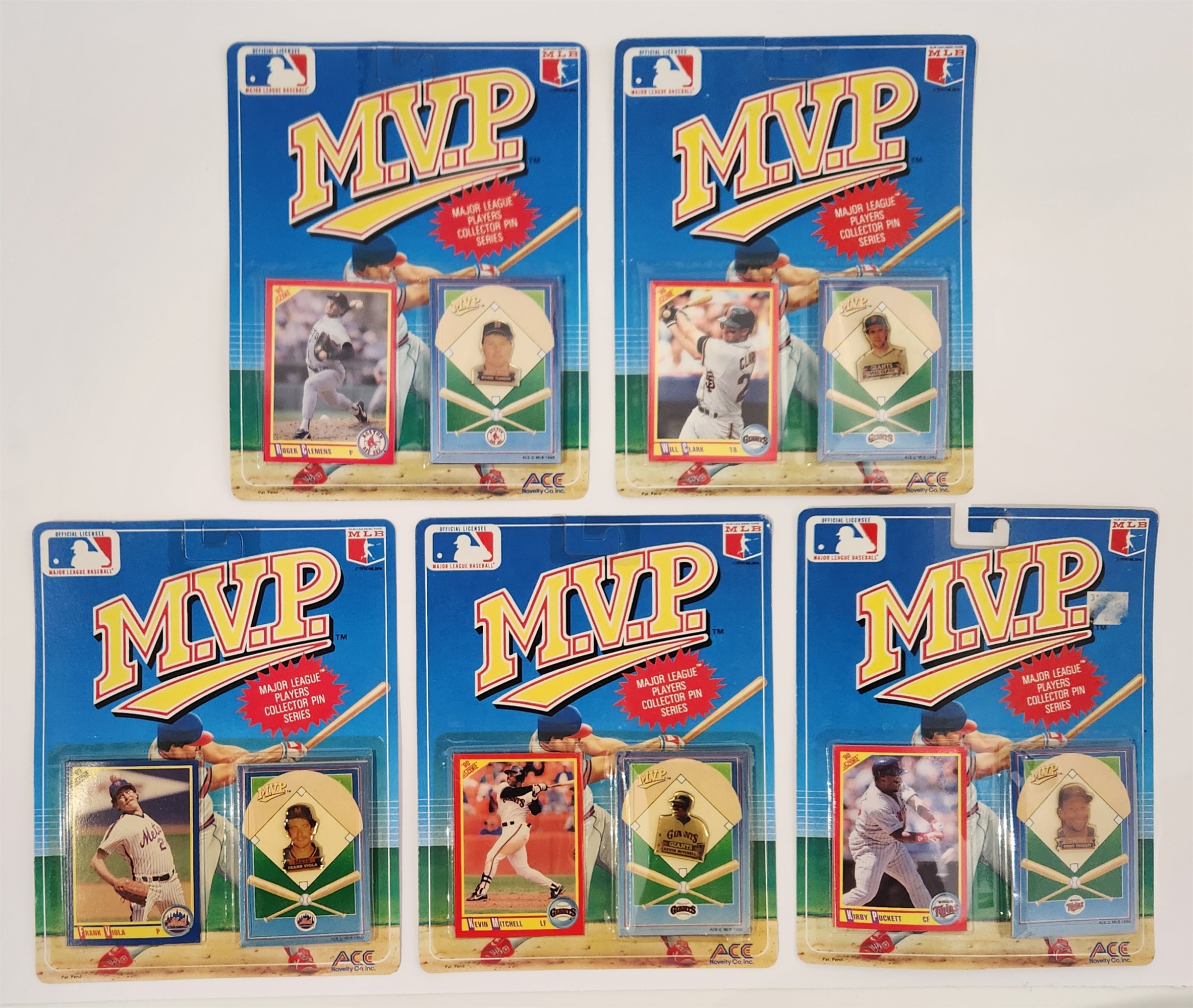 1990 MLB Baseball MVP Major League Players Collector Pin Series Lot Of 5