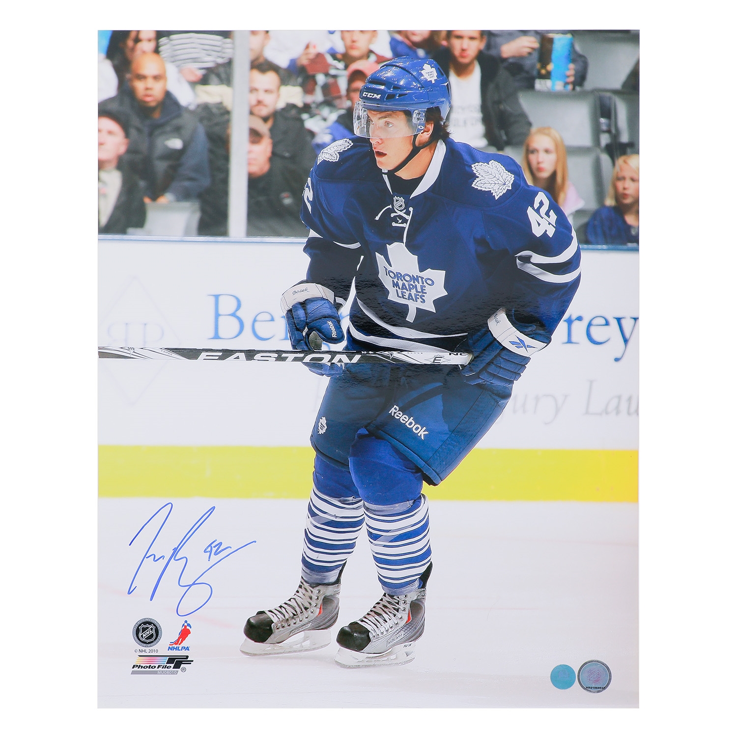 Tyler Bozak Autographed Toronto Maple Leafs 16x20 Action Photo