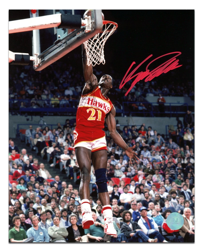 Dominique Wilkins Autographed Atlanta Hawks Basketball 8x10 Photo