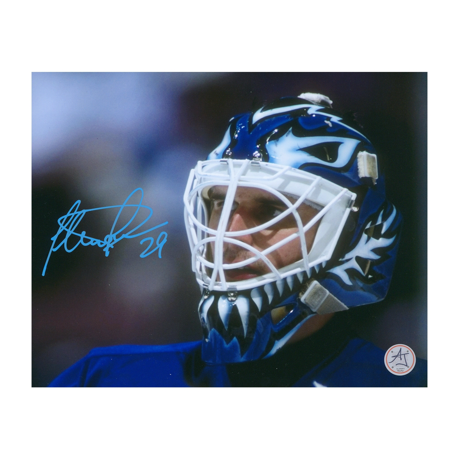 Felix Potvin Signed Toronto Maple Leafs Mask Close-Up 8x10 Photo