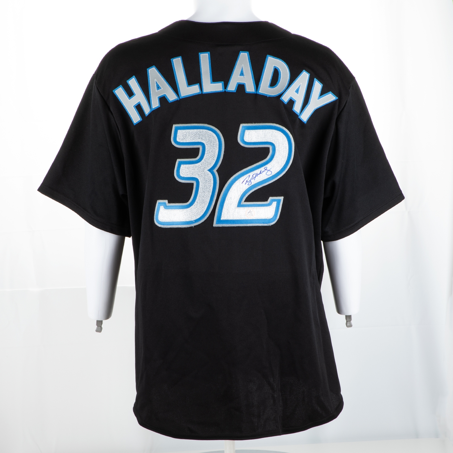 Roy Halladay Autographed Toronto Blue Jays Black Vintage Majestic Jersey