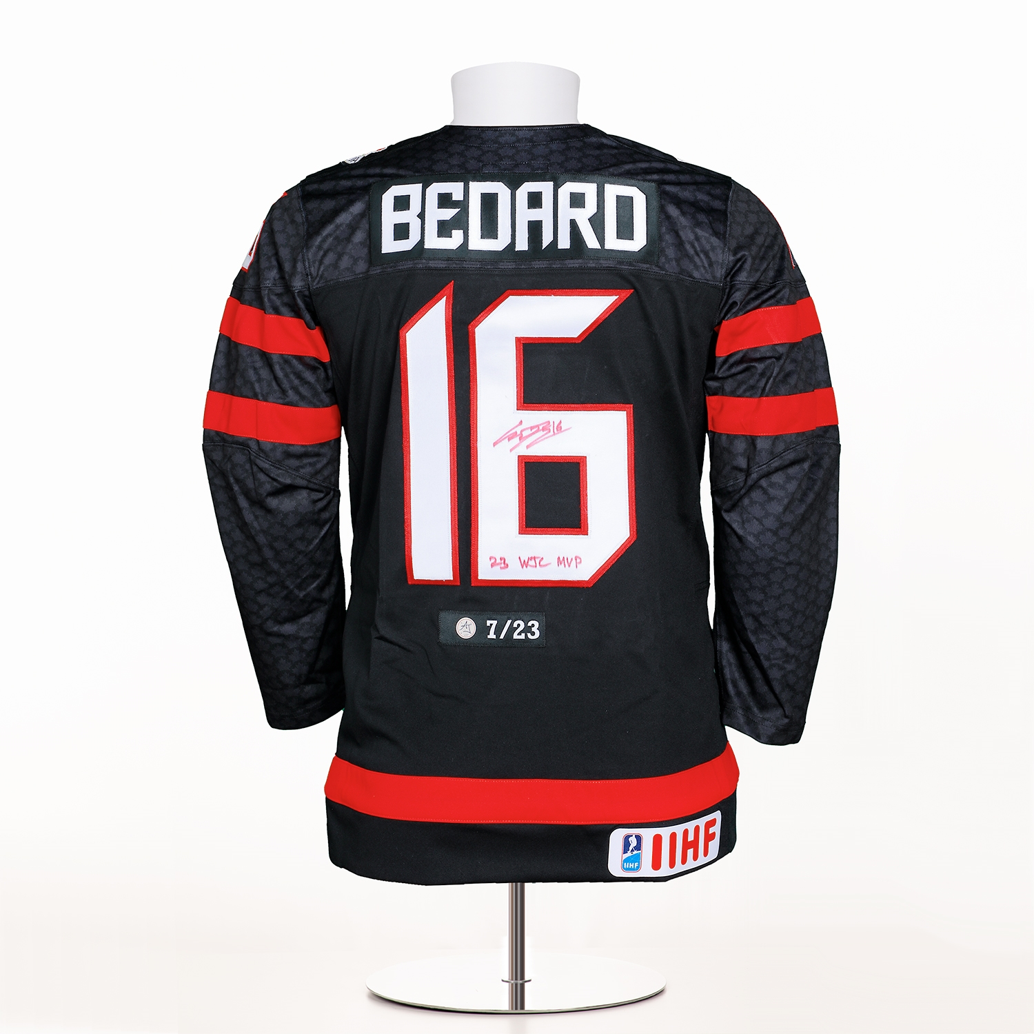 Connor Bedard Team Canada Signed & Inscribed World Jr MVP Nike Jersey #7/23