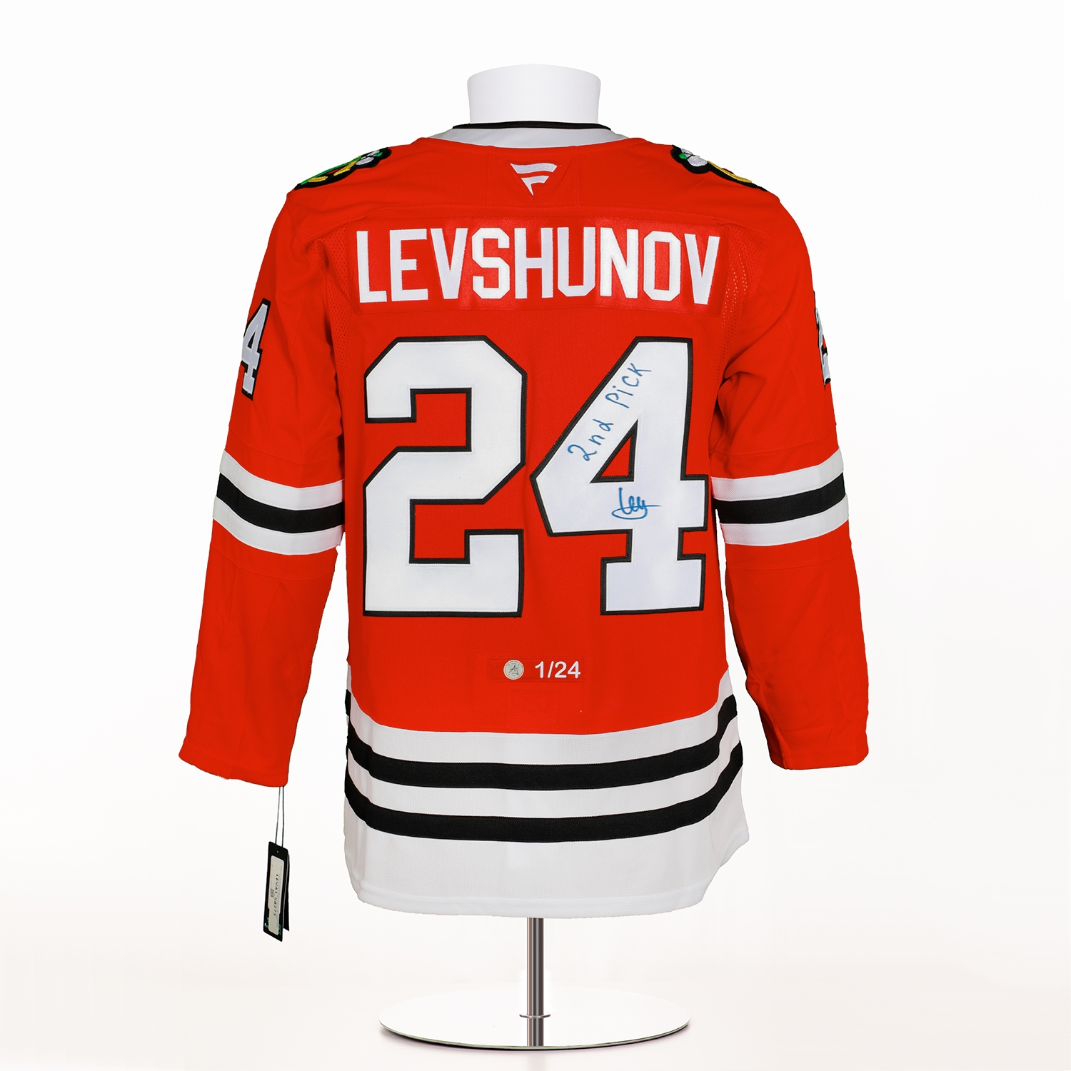 Artyom Levshunov Signed Chicago Draft Day Fanatics Premium Jersey #1/24