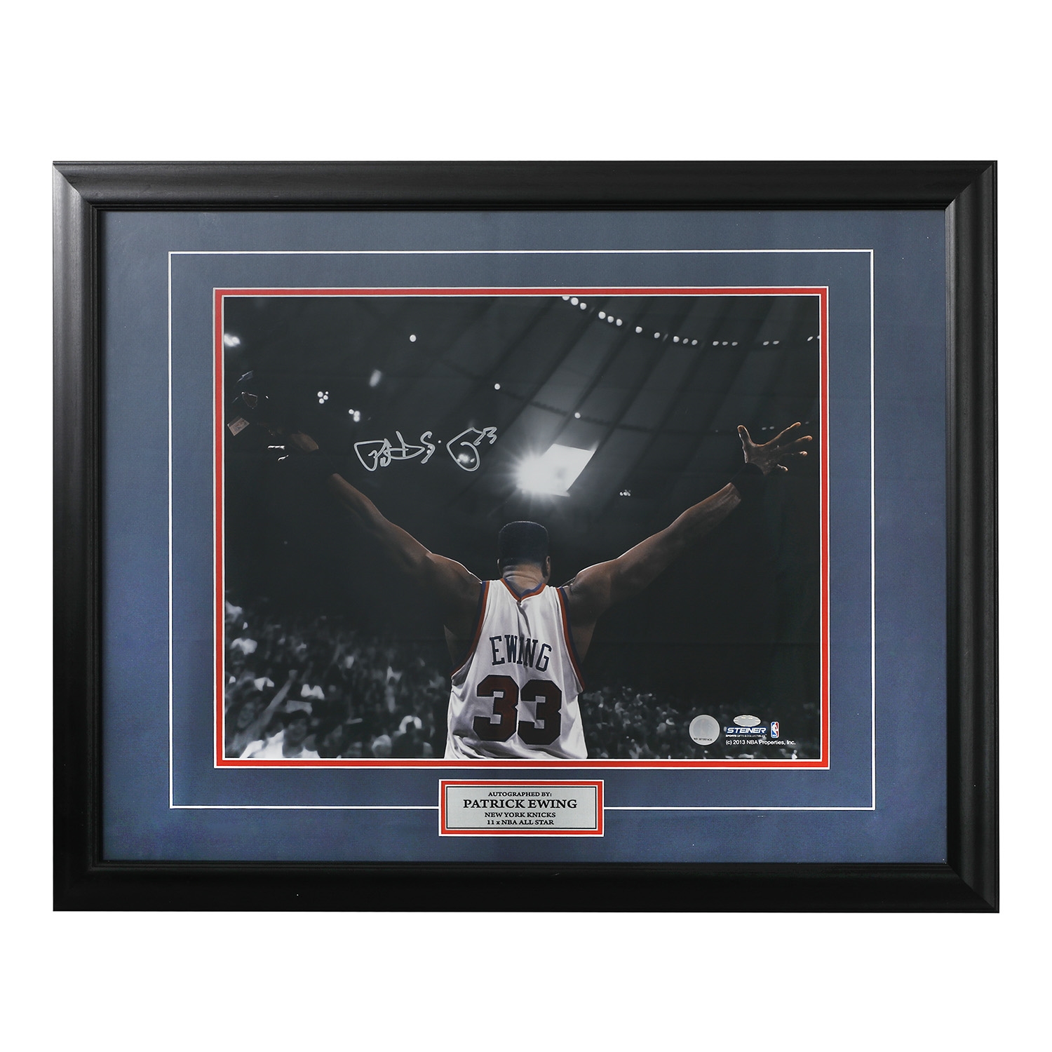 Patrick Ewing New York KnicksAutographed Spotlight 26x32 Frame