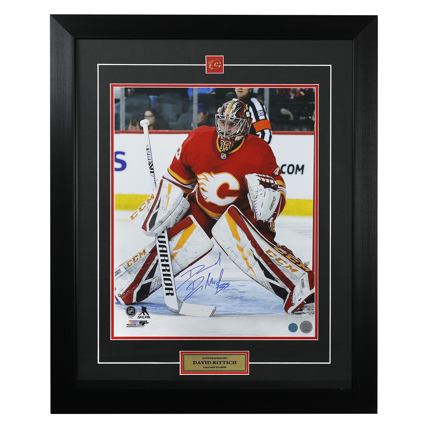 David Rittich Calgary Flames Signed Goalie 26x32 Frame