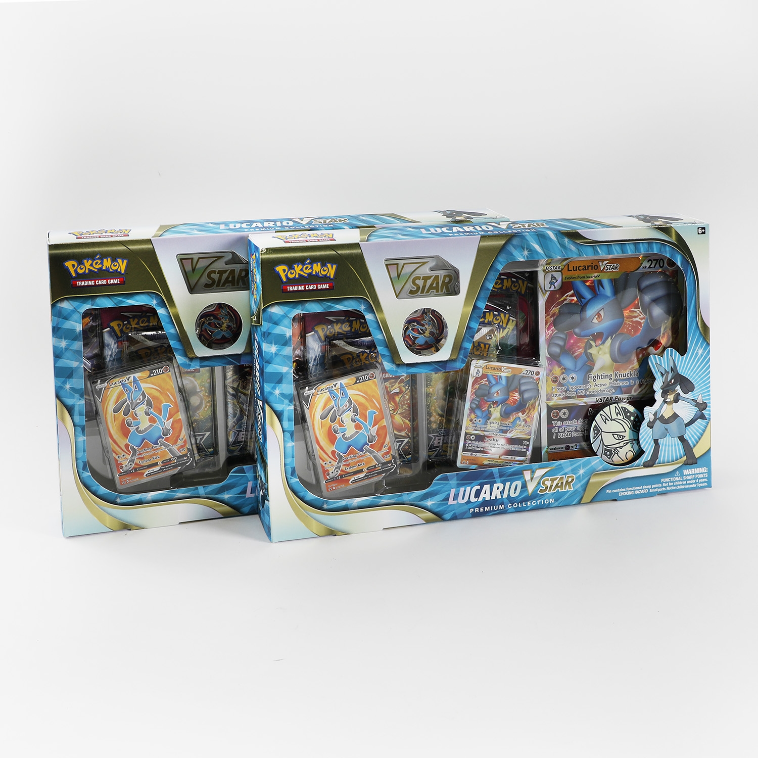 2022 Pokemon TCG Lot Of 2 Factory Sealed Lucario Vstar Premium Collection Boxes 