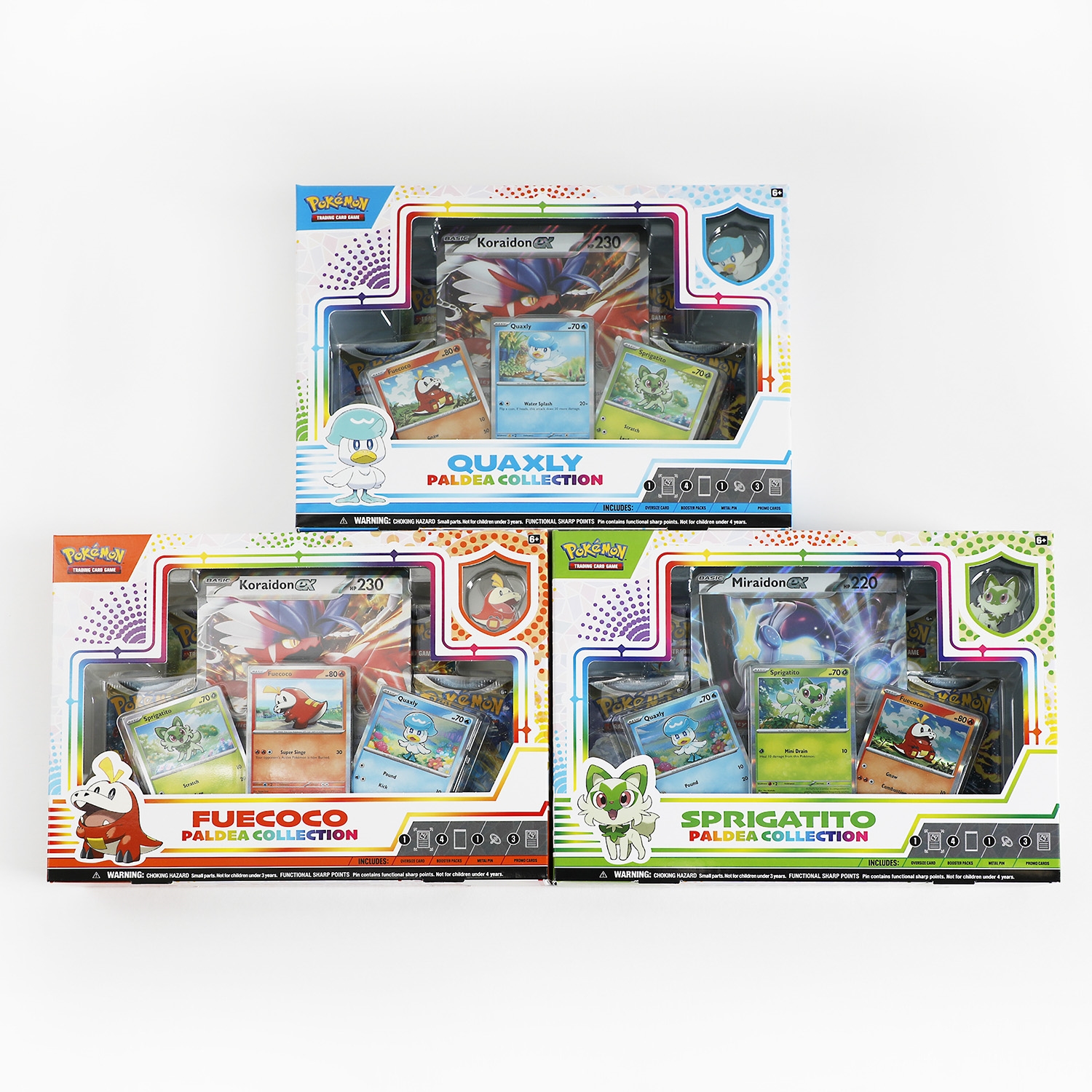 2023 Pokemon TCG Lot Of 3 Different Factory Sealed Paldea Collection Boxes