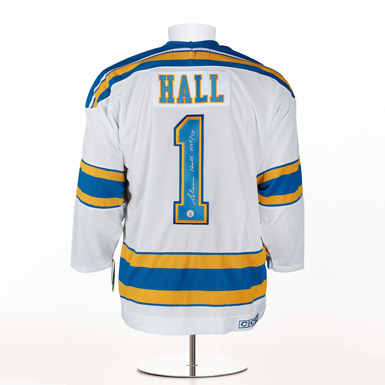 Glenn Hall Autographed St Louis Blues Vintage CCM Jersey