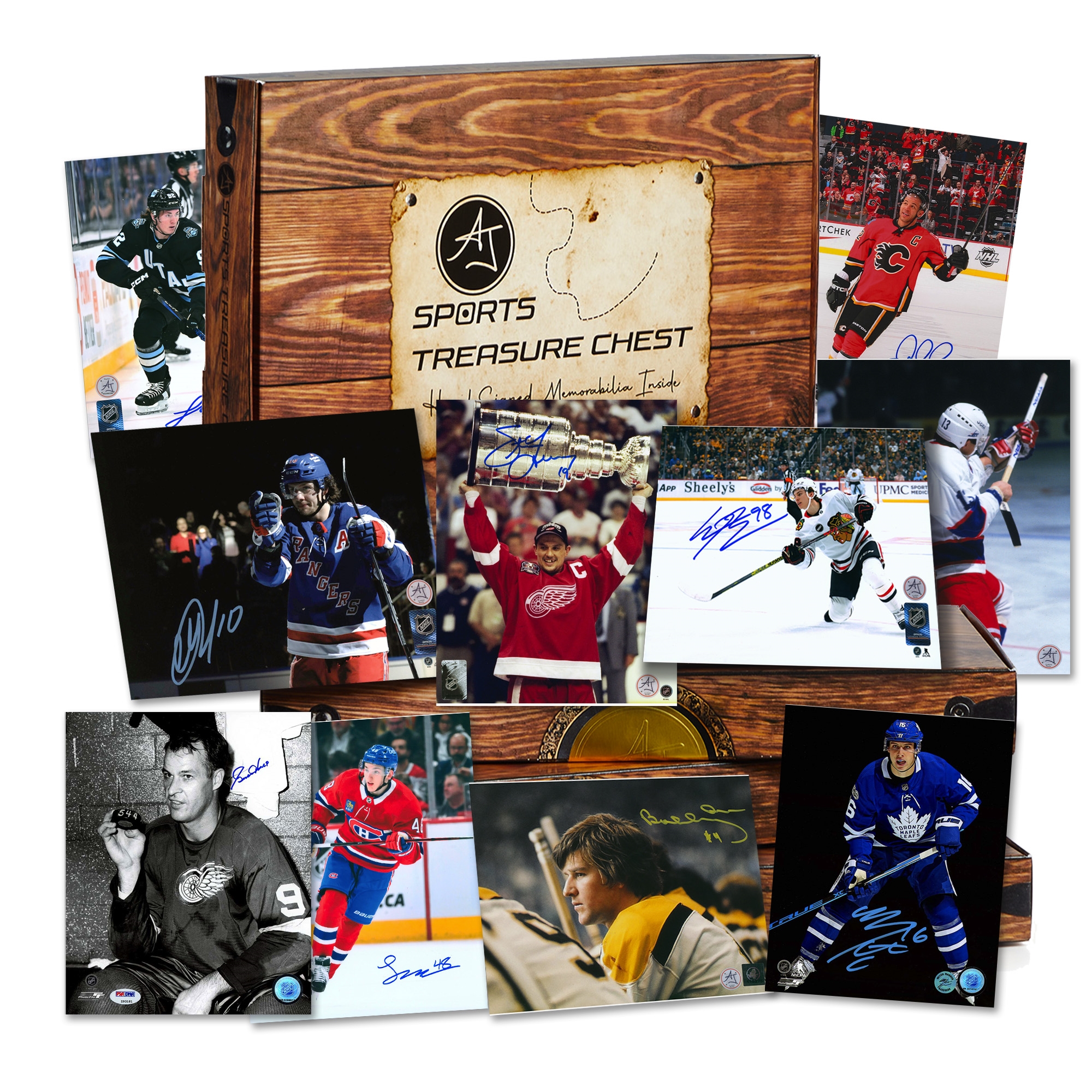 AJ Sports History Of Hockey 100 Autographed Photo Treasure Chest