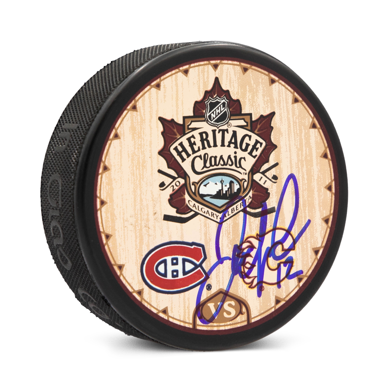 Jarome Iginla Signed 2011 Calgary Flames Heritage Classic Puck