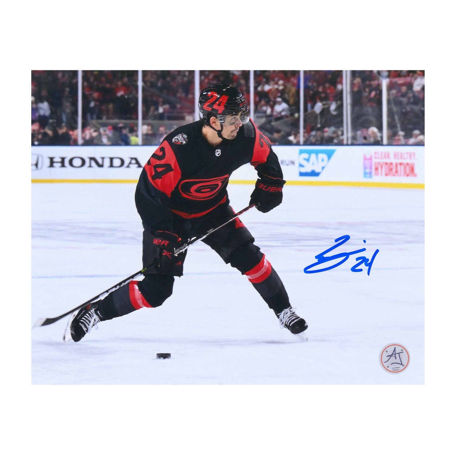 Seth Jarvis Signed Carolina Hurricanes Stadium Series 8x10 Photo