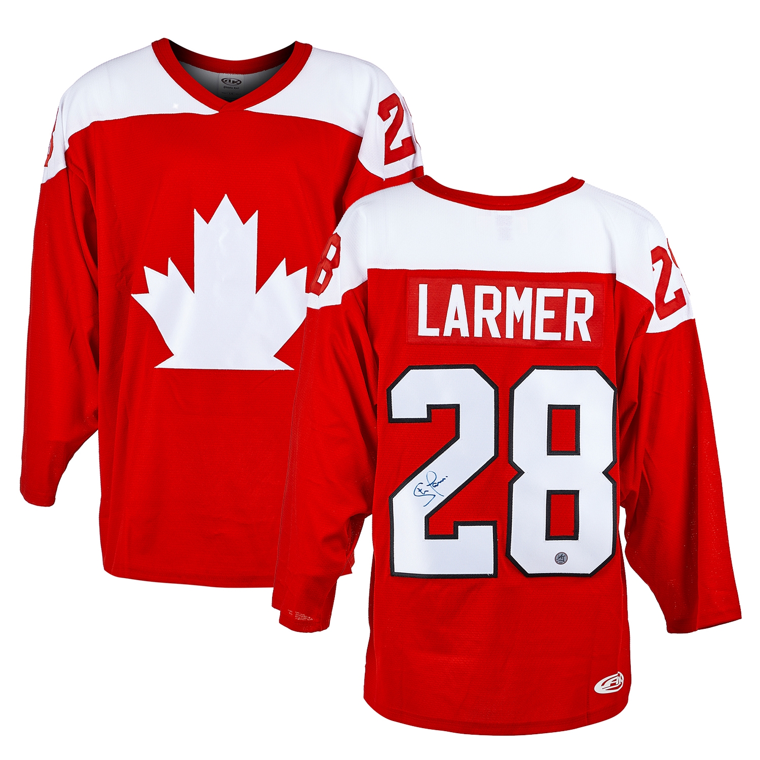 Steve Larmer Autographed Team Canada Custom Hockey Nation Jersey