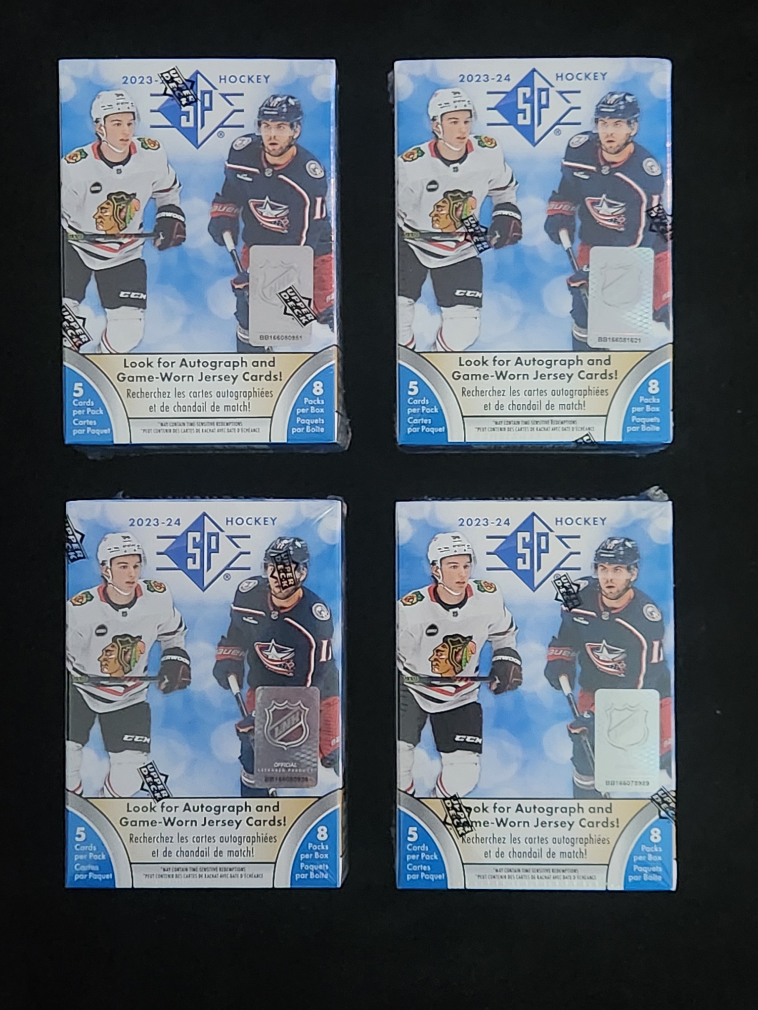 Lot Of 4 2023-24 Upper Deck SP NHL Trading Cards Blaster Boxes