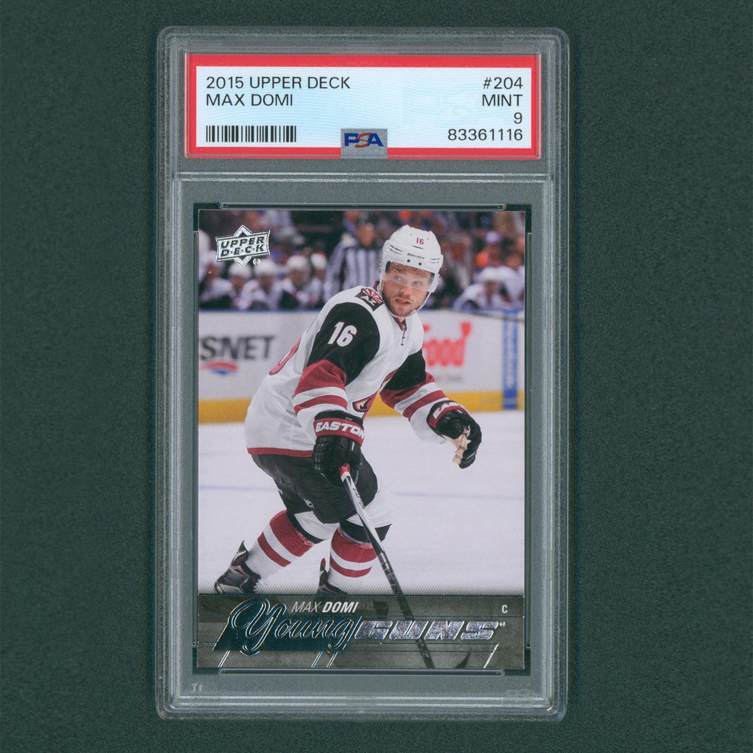 2015-16 Upper Deck #204 Max Domi Young Guns Rookie Card - PSA 9 Mint