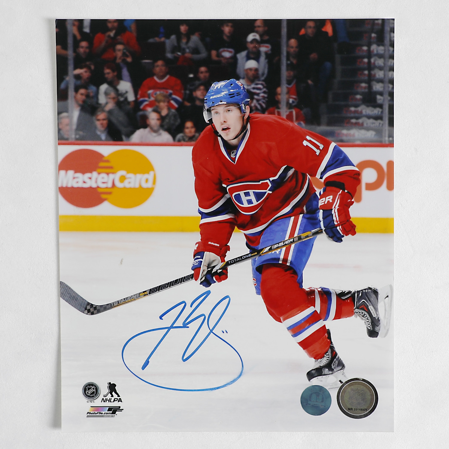 Brendan Gallagher Autographed Montreal Canadiens 8x10 Photo (Flawed)