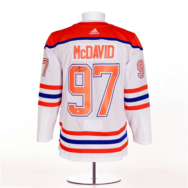 Connor McDavid Edmonton Oilers Signed Reverse Retro Adidas Jersey