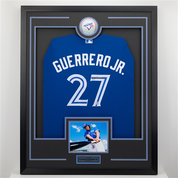 Vladimir Guerrero Jr Signed Toronto Blue Jays Classic 36x44 Jersey Frame