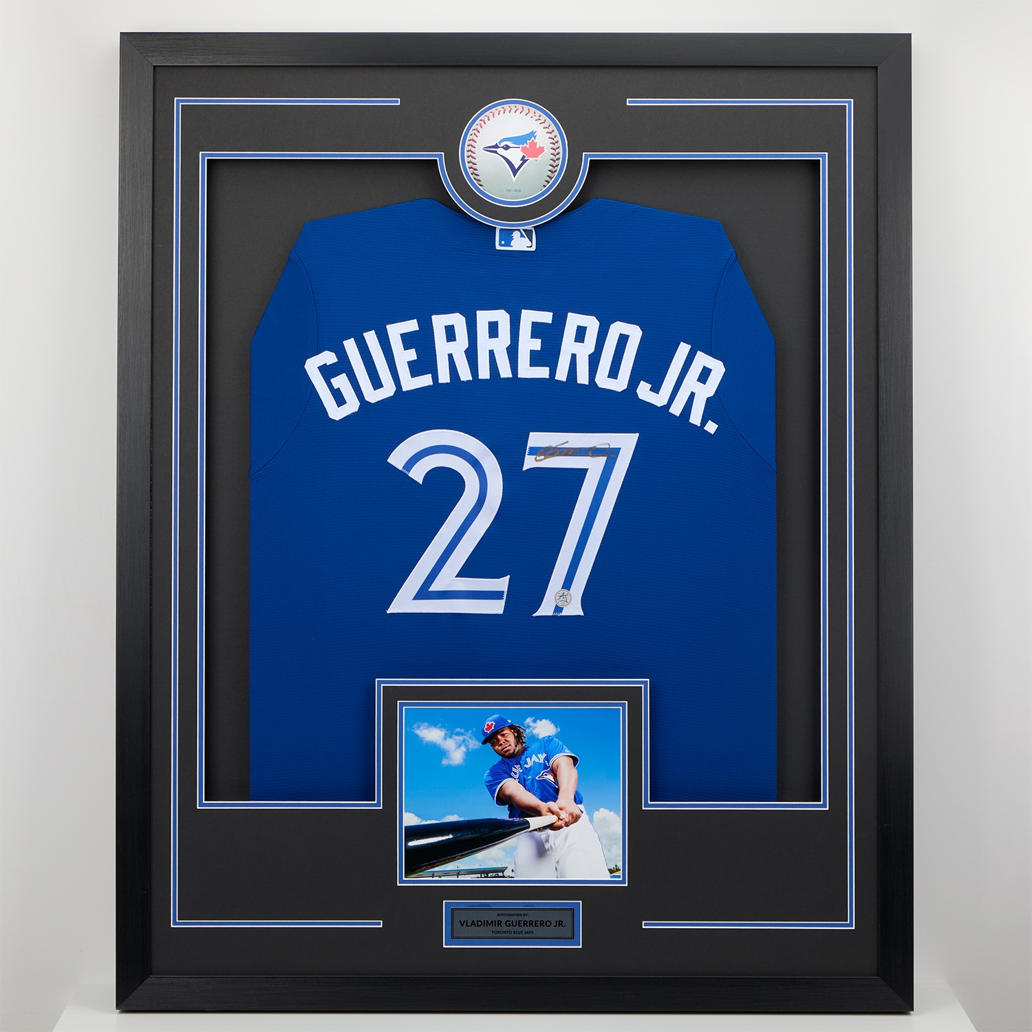 Vladimir Guerrero Jr Signed Toronto Blue Jays Classic 36x44 Jersey Frame