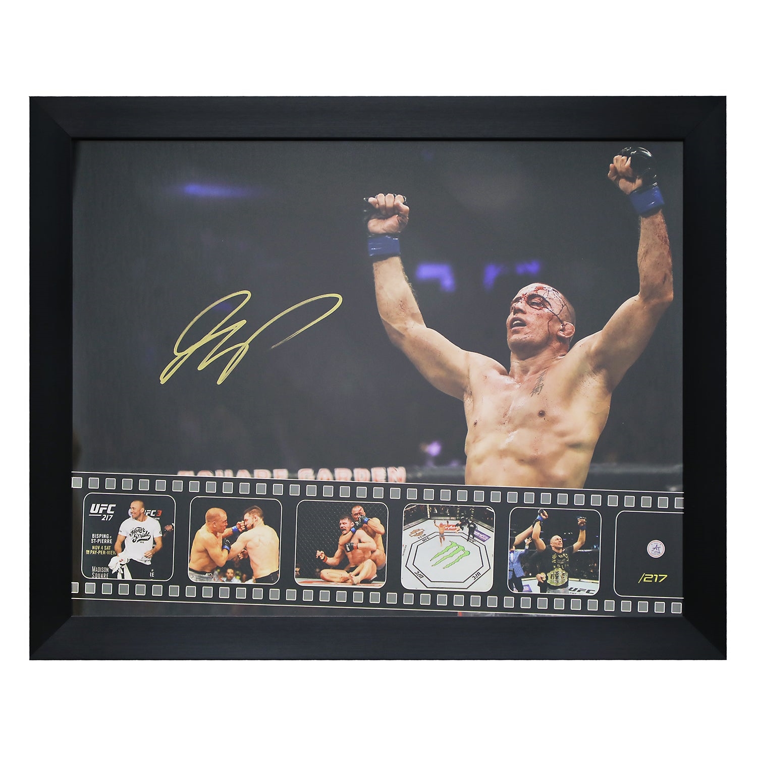 Georges St-Pierre Signed GSP Final UFC Fight Victory Filmstrip 26x32 Frame #/217