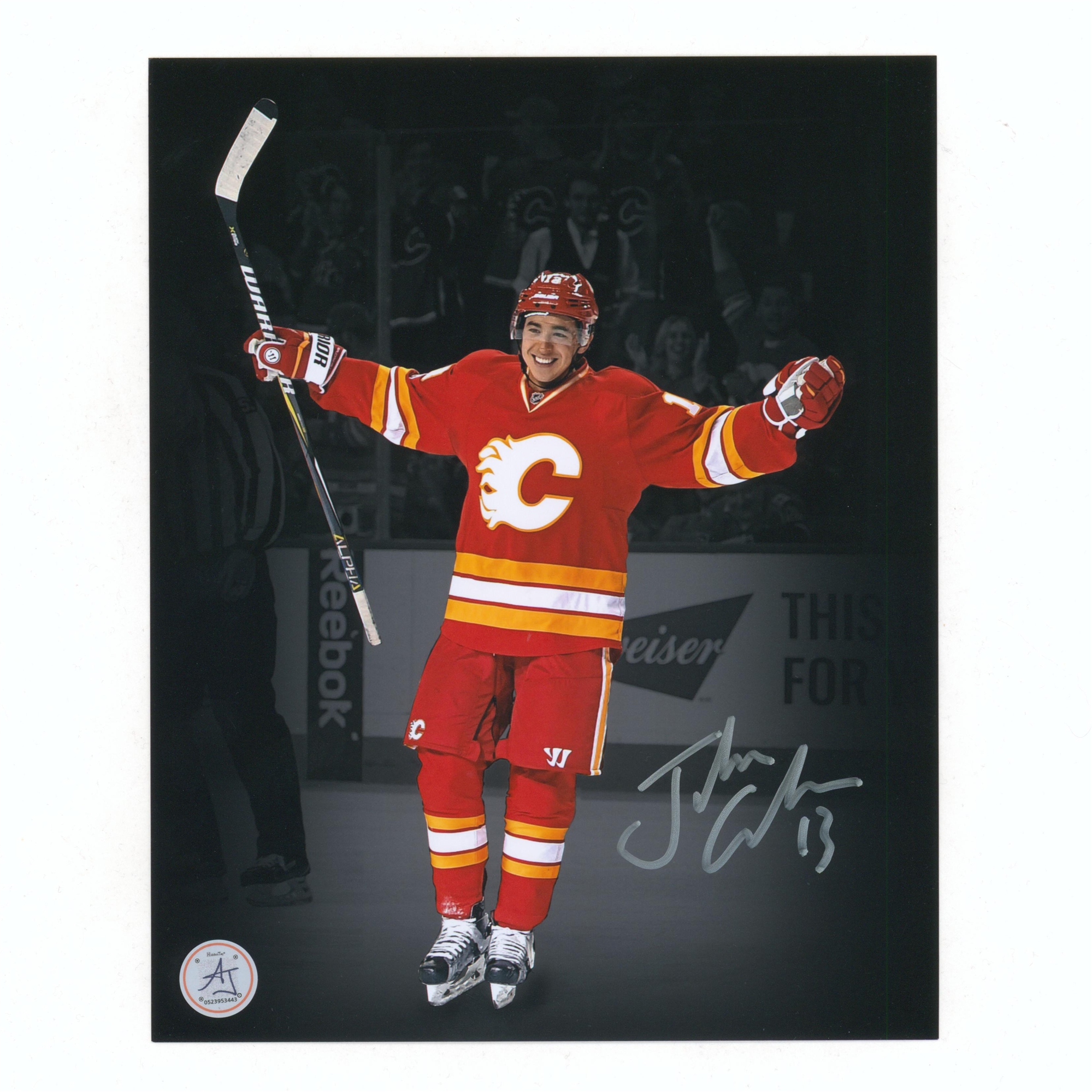 Johnny Gaudreau Signed Calgary Flames Color Isolation 8x10 Photo