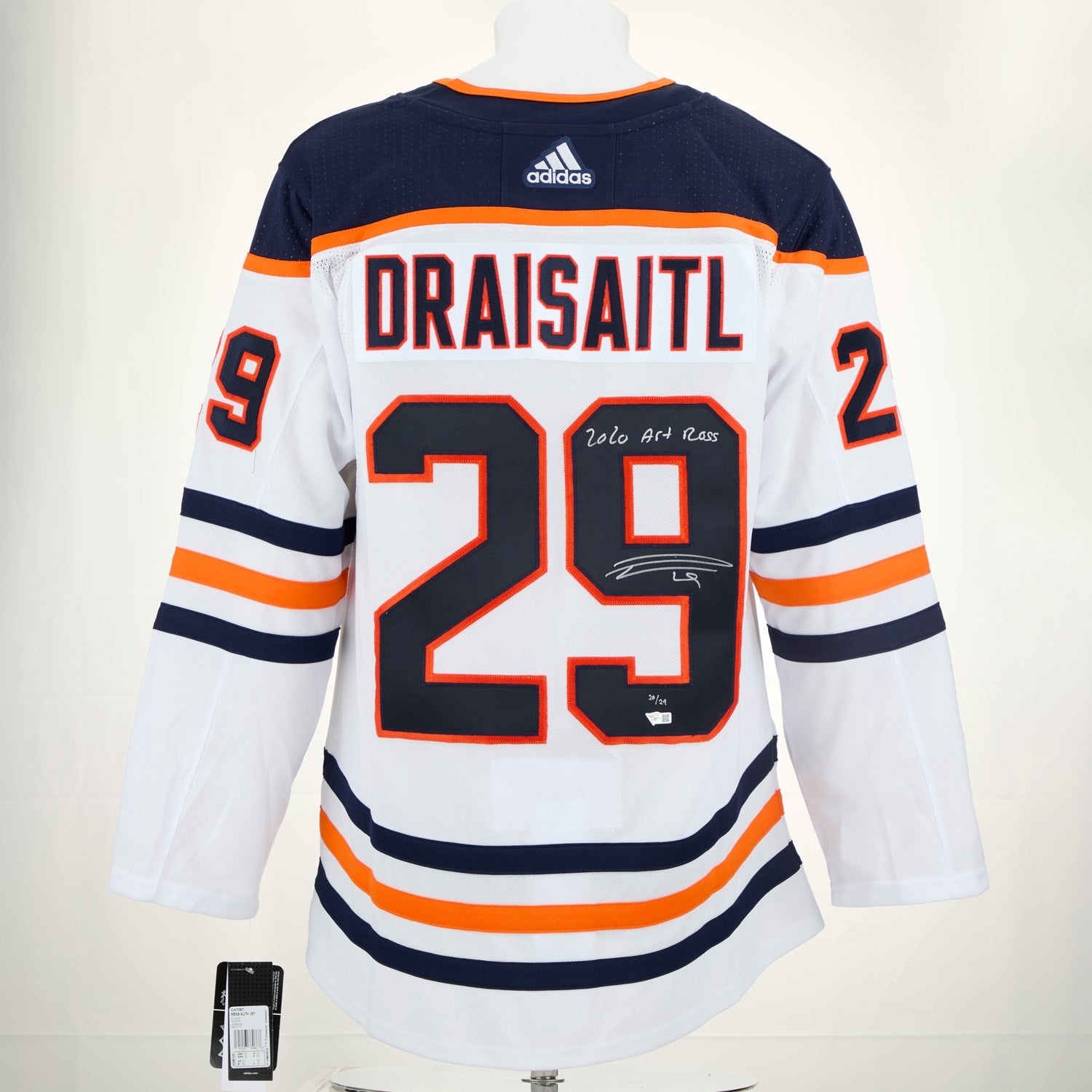 Leon Draisaitl Signed Edmonton Oilers adidas Jersey with Art Ross Note #20/29