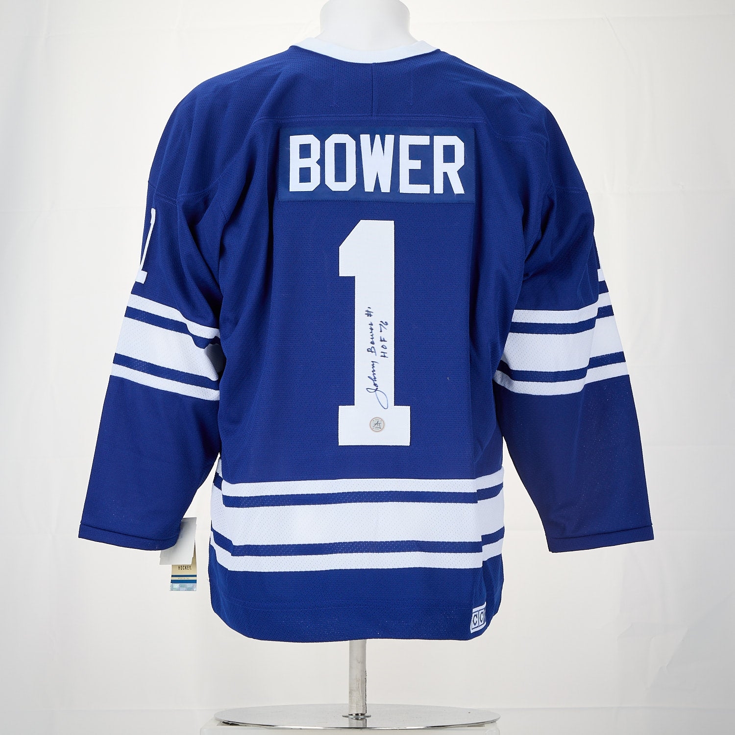 Johnny Bower Signed Toronto Maple Leafs 1967 Stanley Cup Vintage CCM Jersey