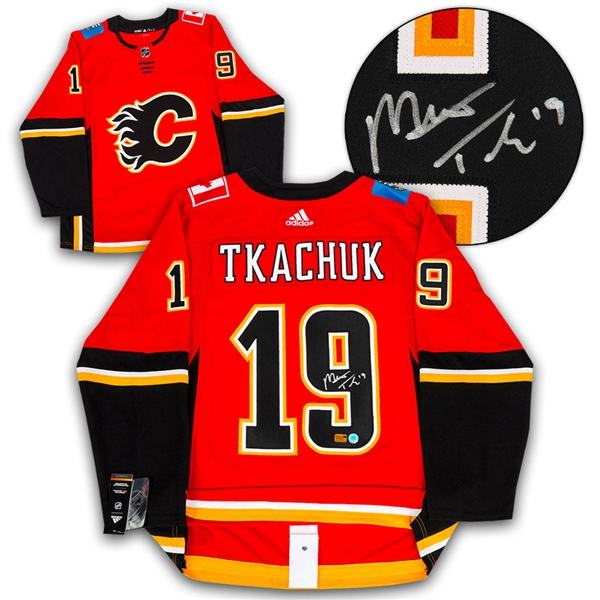 Matthew Tkachuk Signed Calgary Flames Black Logo adidas Jersey