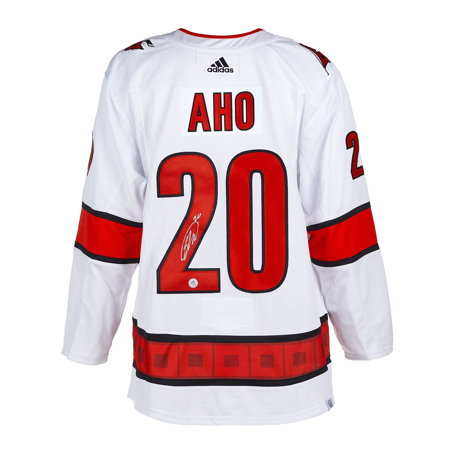 Sebastian Aho Signed Carolina Hurricanes White adidas Jersey