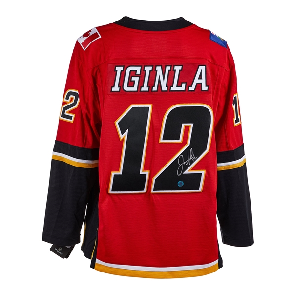 Jarome Iginla Signed Calgary Flames Black Logo Fanatics Breakaway Jersey