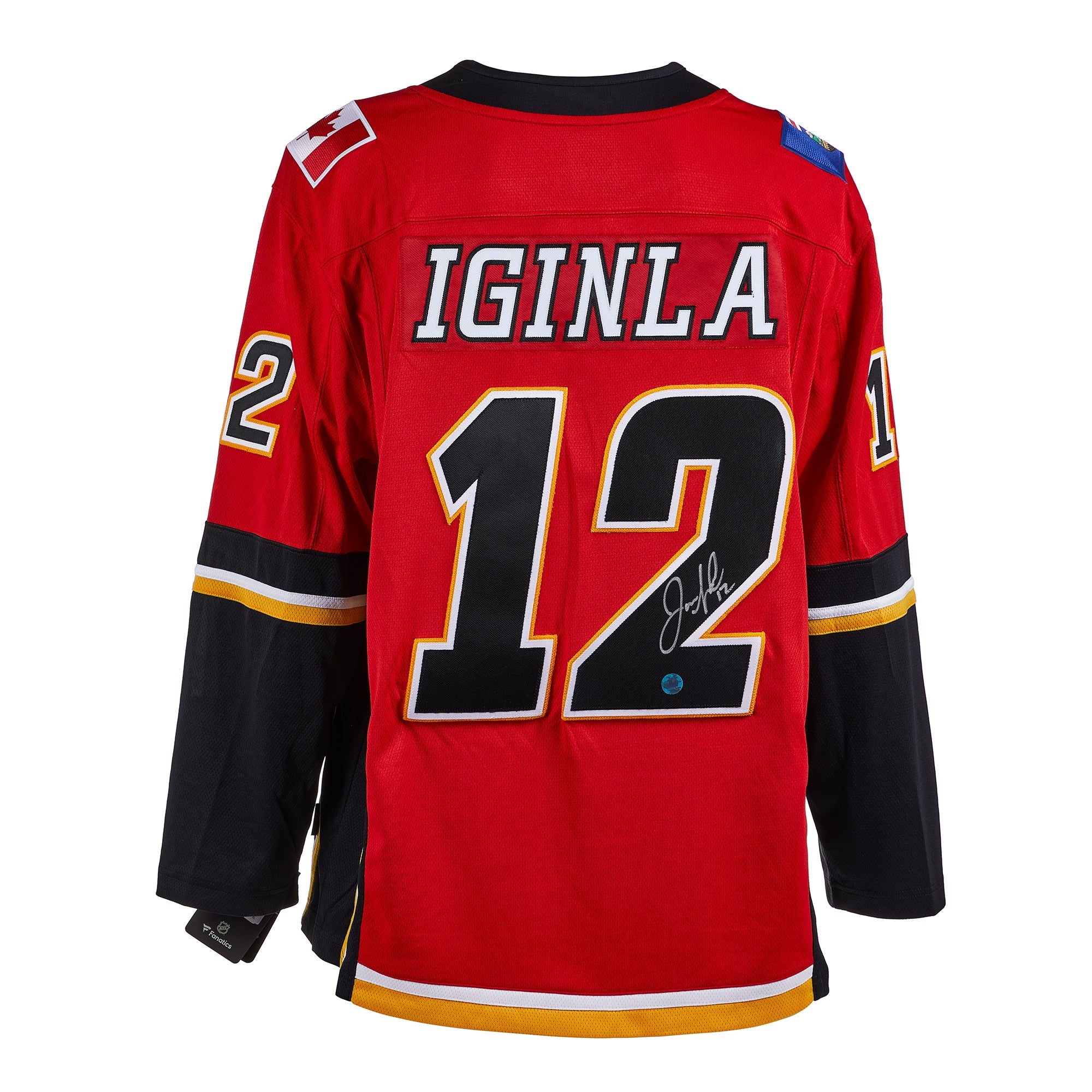 Jarome Iginla Signed Calgary Flames Black Logo Fanatics Breakaway Jersey