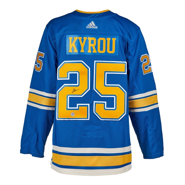 Jordan Kyrou Signed St Louis Blues Alt Retro adidas Jersey