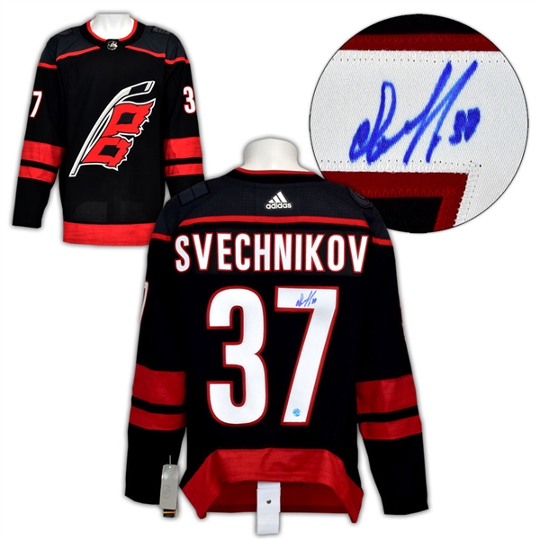 Andrei Svechnikov Signed Carolina Hurricanes Black adidas Jersey