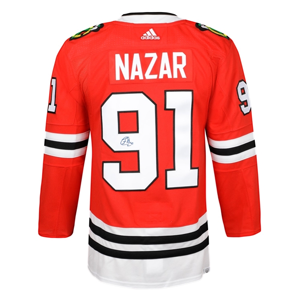 Frank Nazar Autographed Chicago Blackhawks Rookie adidas Jersey