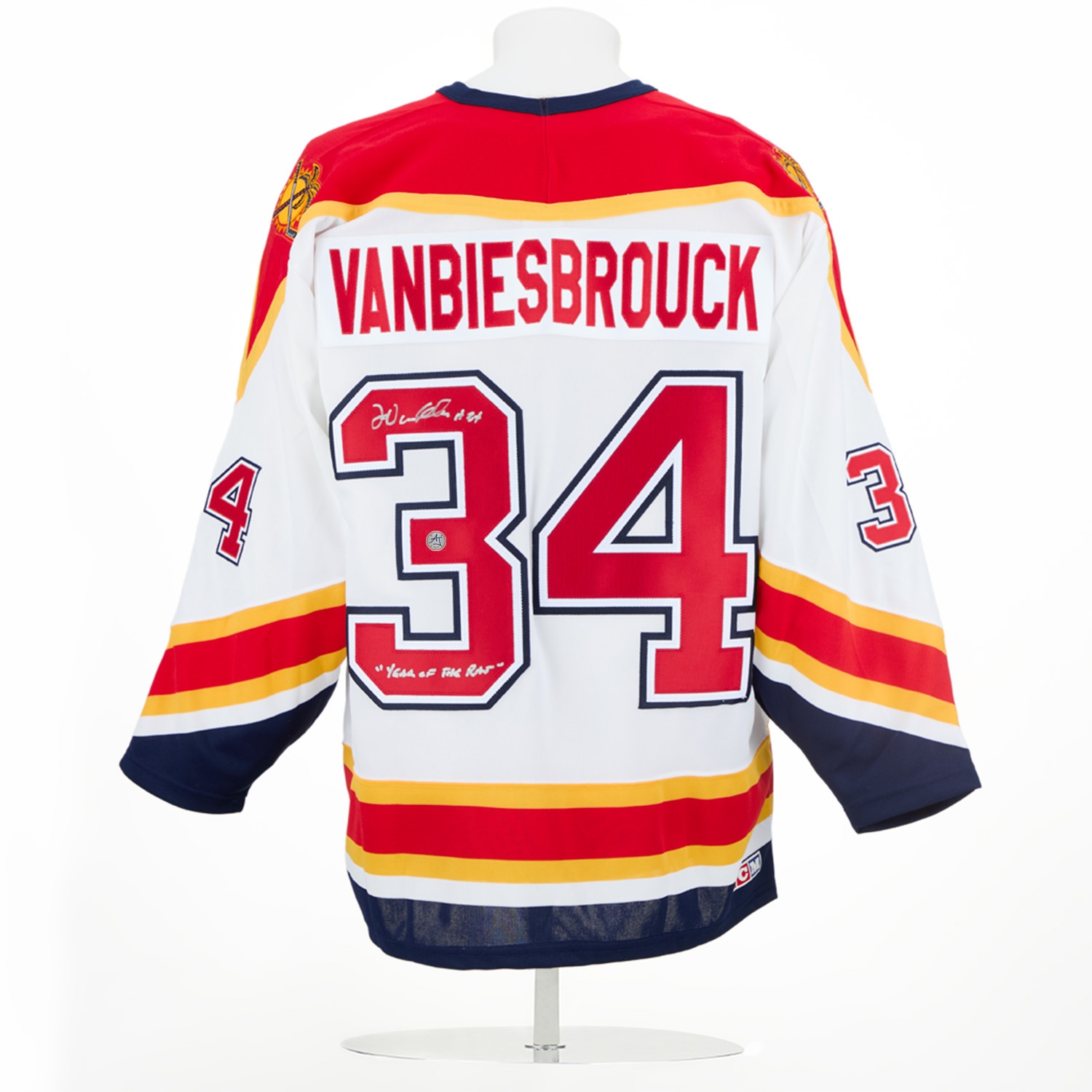 John Vanbiesbrouck Florida Panthers Signed Cup Finals Vintage CCM Jersey