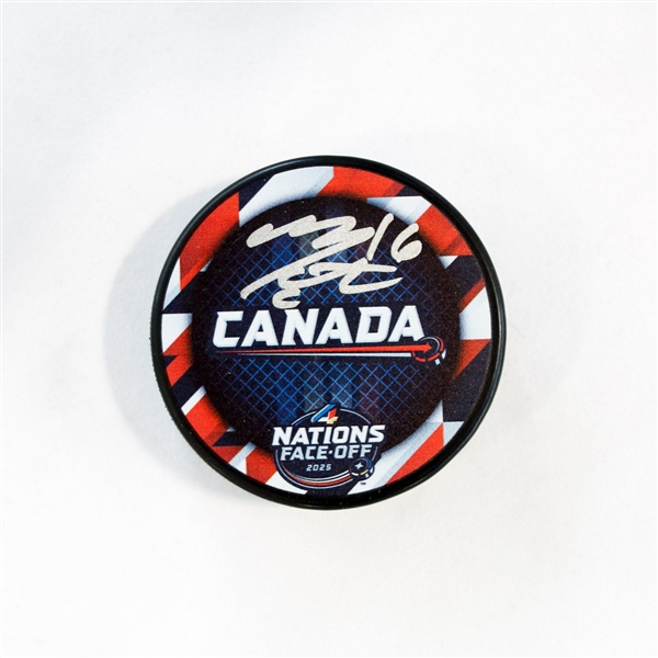 Mitch Marner Signed Team Canada NHL 4 Nations Face-Off Hockey Puck