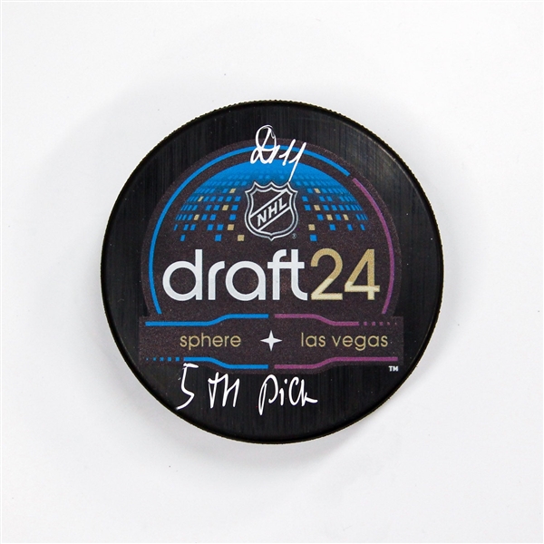 Ivan Demidov Signed 2024 NHL Entry Draft Puck Puck (Flawed)