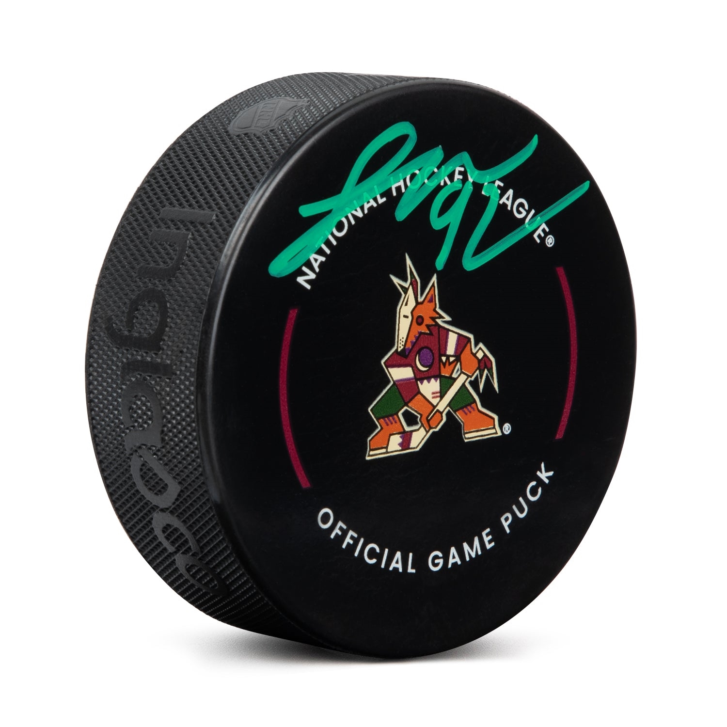 Logan Cooley Autographed Arizona Coyotes Official Game Puck