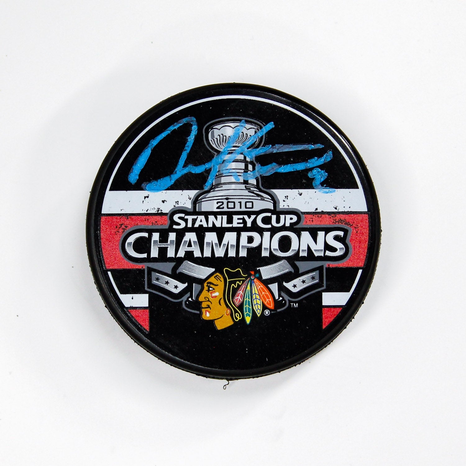 Duncan Keith Signed Chicago Blackhawks 2013 Stanley Cup Puck (Flawed)