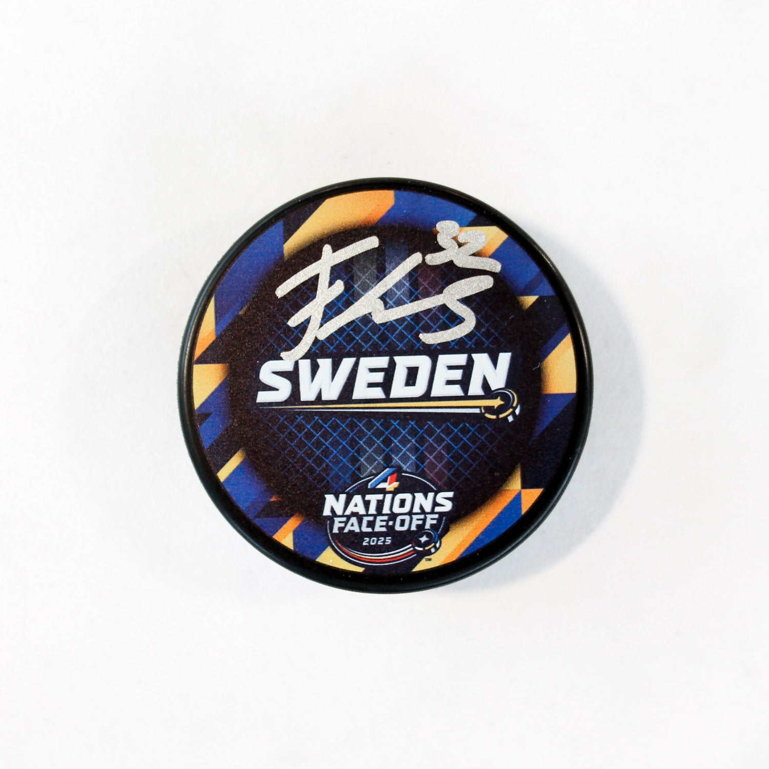 Filip Gustavsson Signed Team Sweden NHL 4 Nations Face-Off Hockey Puck