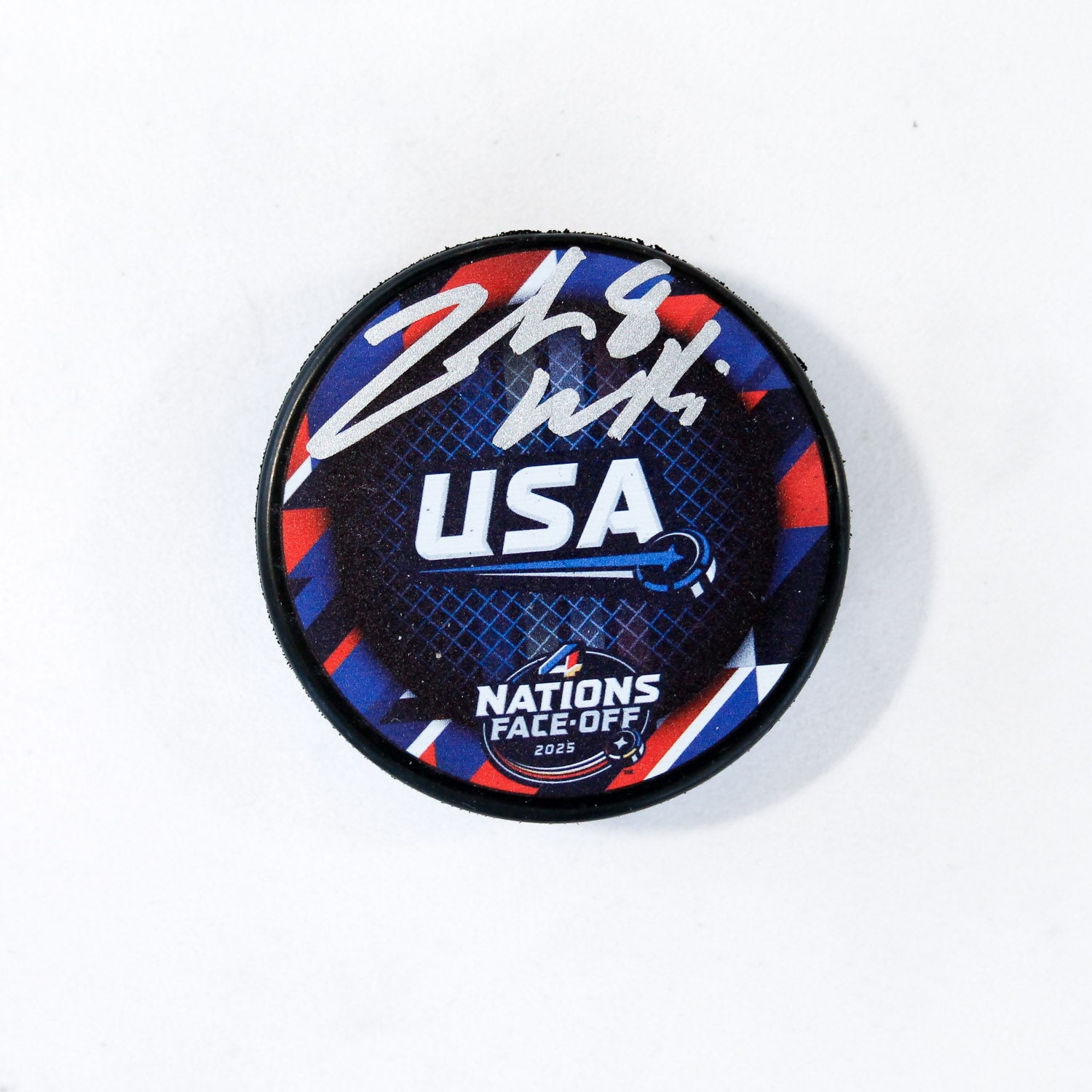 Zach Werenski Signed Team USA NHL 4 Nations Face-Off Hockey Puck