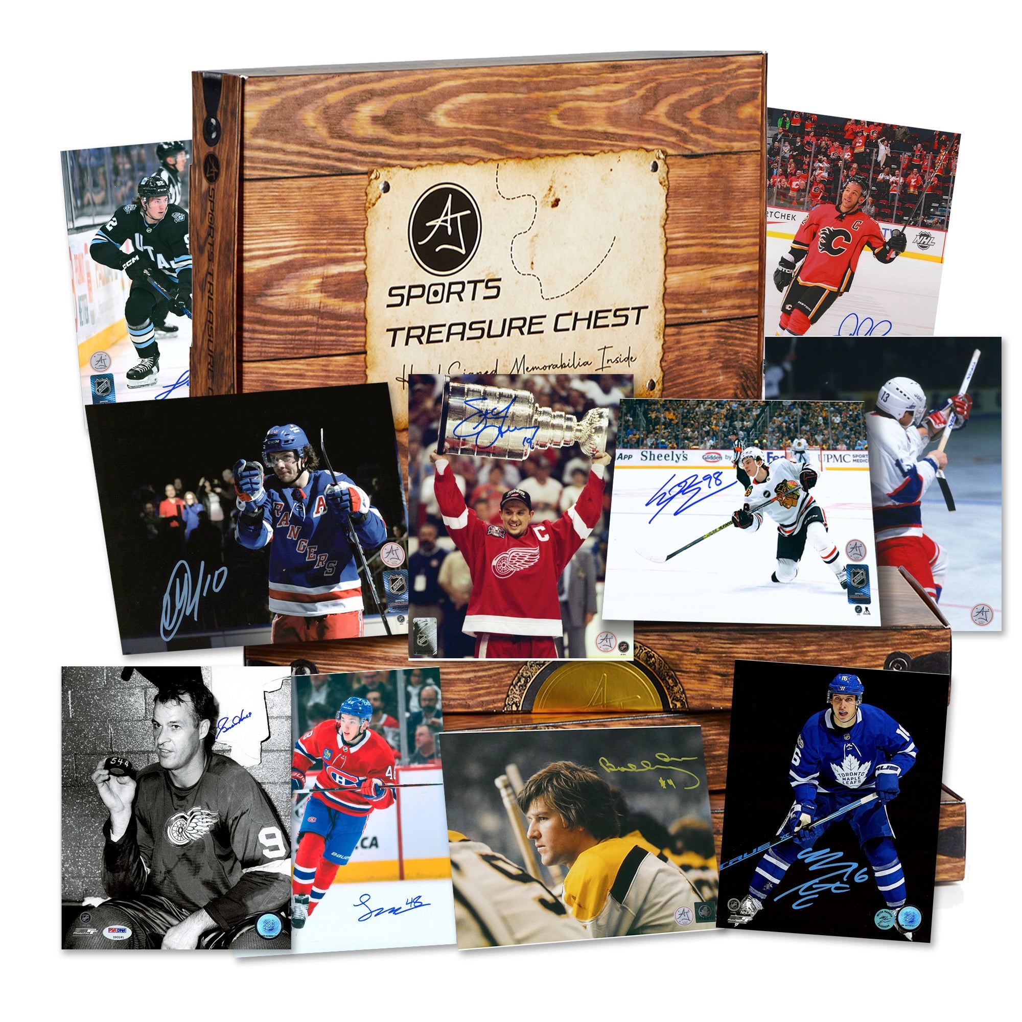 AJ Sports History Of Hockey 25 Autographed Photo Treasure Chest