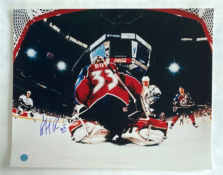 Patrick Roy Colorado Avalanche Signed Net Cam 16x20 Photo