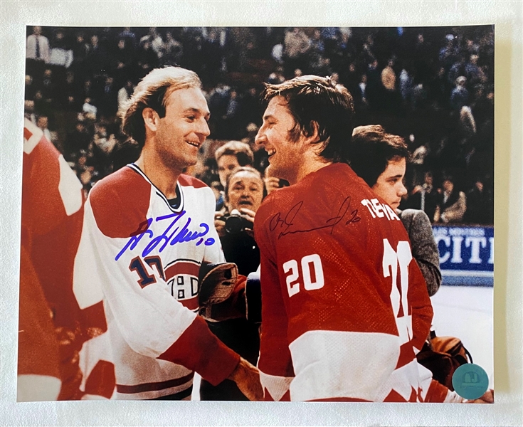 Guy Lafleur & Vladislav Tretiak Signed Canadiens vs Red Army 1975 New Years Game 8x10