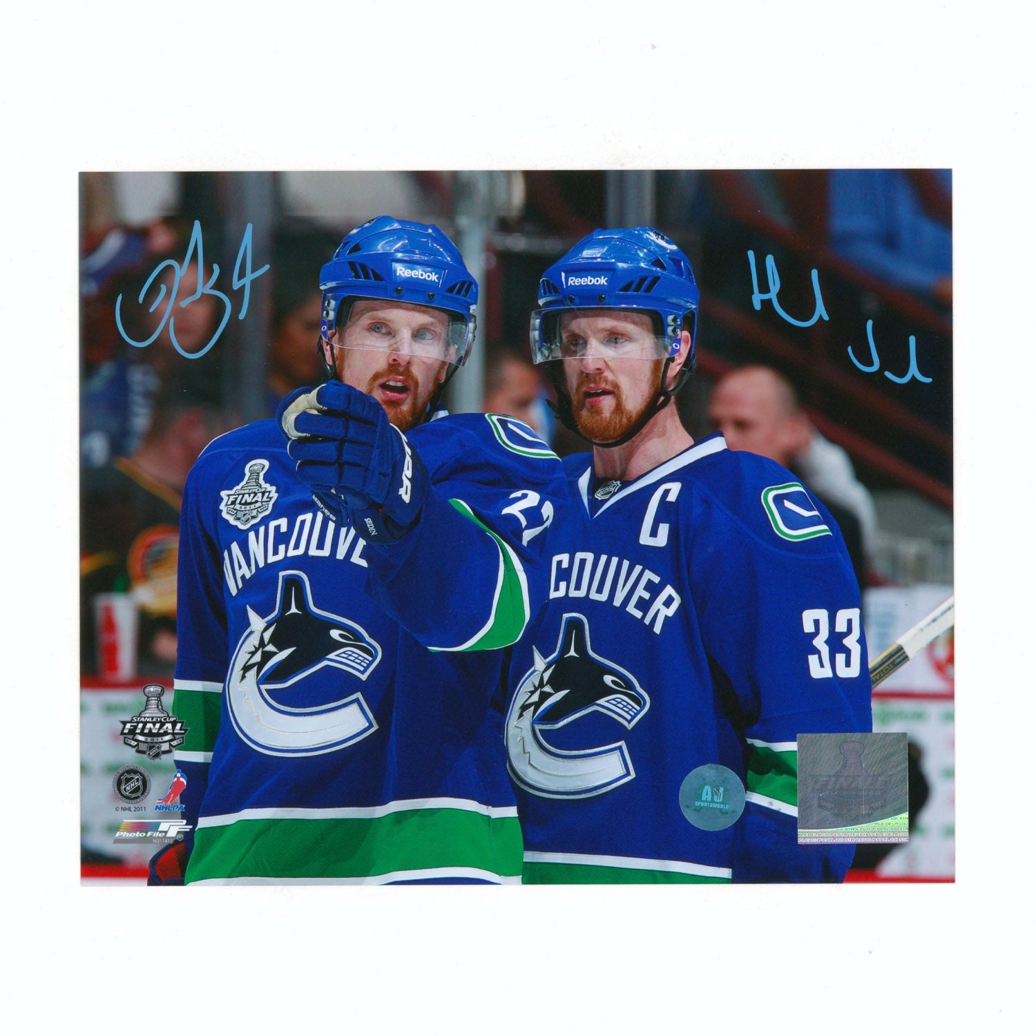 Daniel Sedin & Henrik Sedin Signed Vancouver Canucks 8x10 Photo