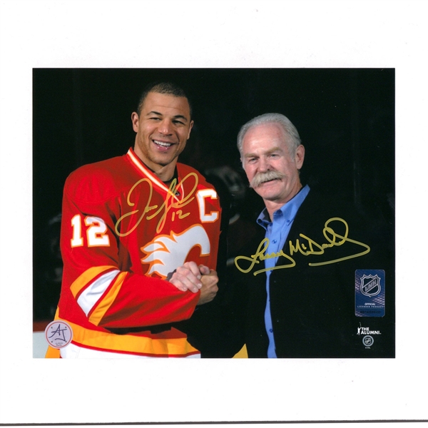 Jarome Iginla & Lanny McDonald Autographed Calgary Flames 8x10 Photo