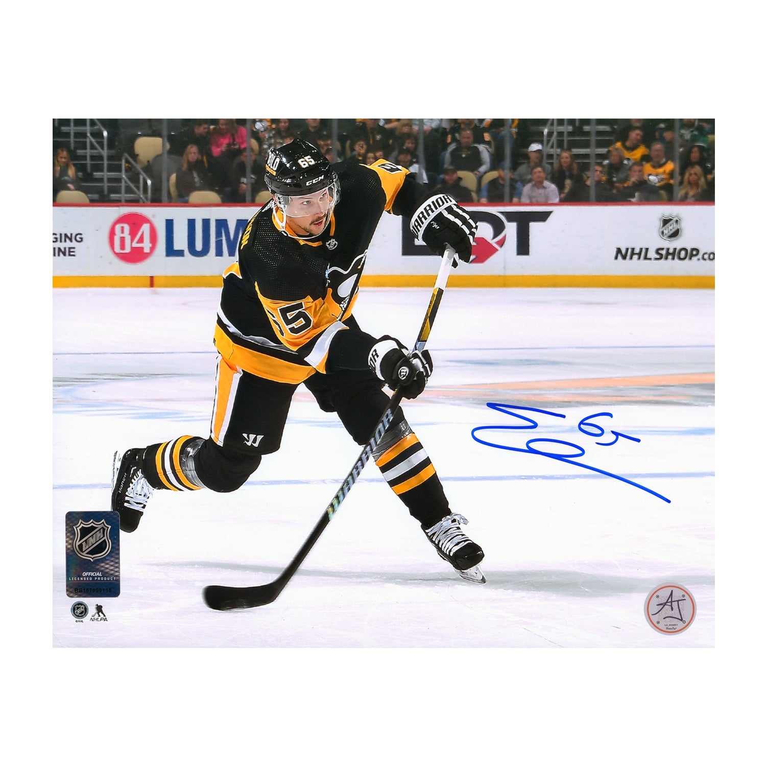 Erik Karlsson Autographed Pittsburgh Penguins Slapshot 8x10 Photo