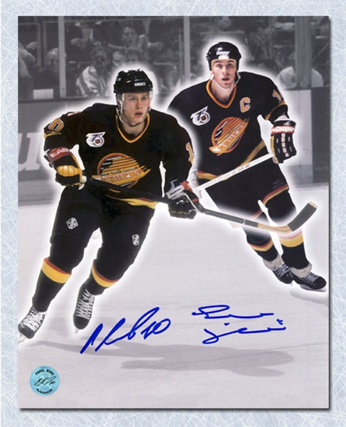 Pavel Bure & Trevor Linden Dual Signed Vancouver Canucks Color Isolation 8x10 Photo