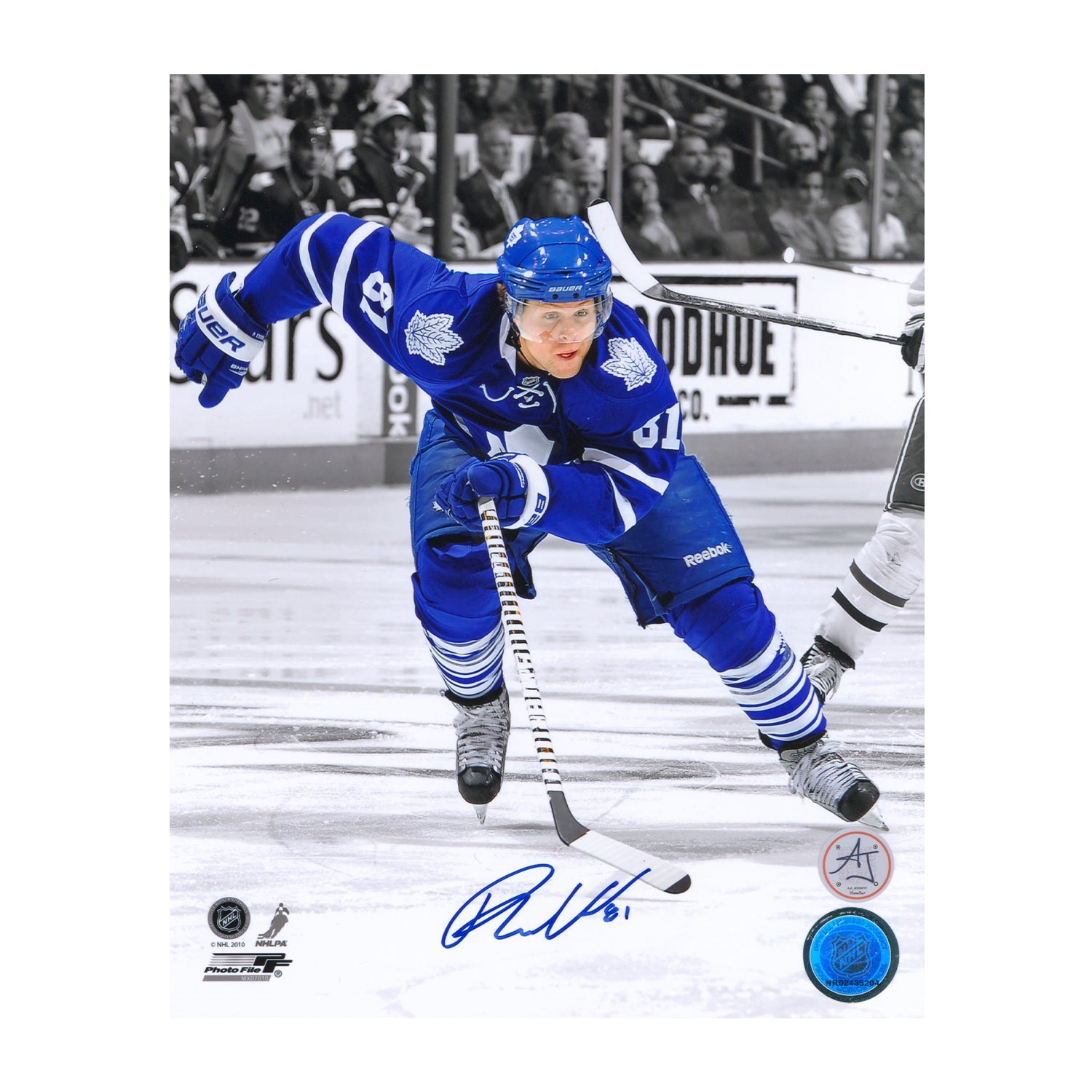 Phil Kessel Autographed Toronto Maple Leafs Color Isolation 8x10 Photo