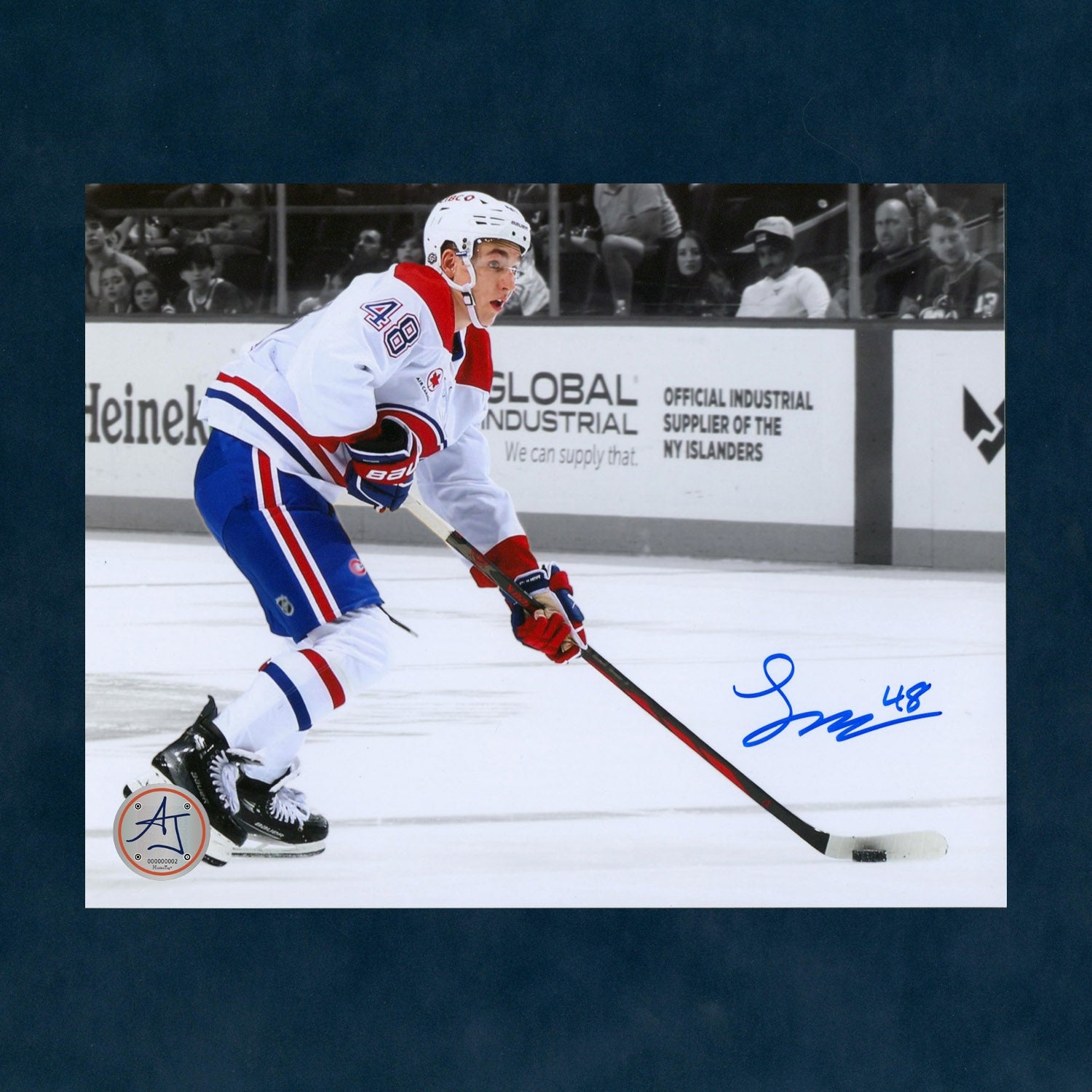 Lane Hutson Signed Montreal Canadiens Color Isolation 8x10 Photo